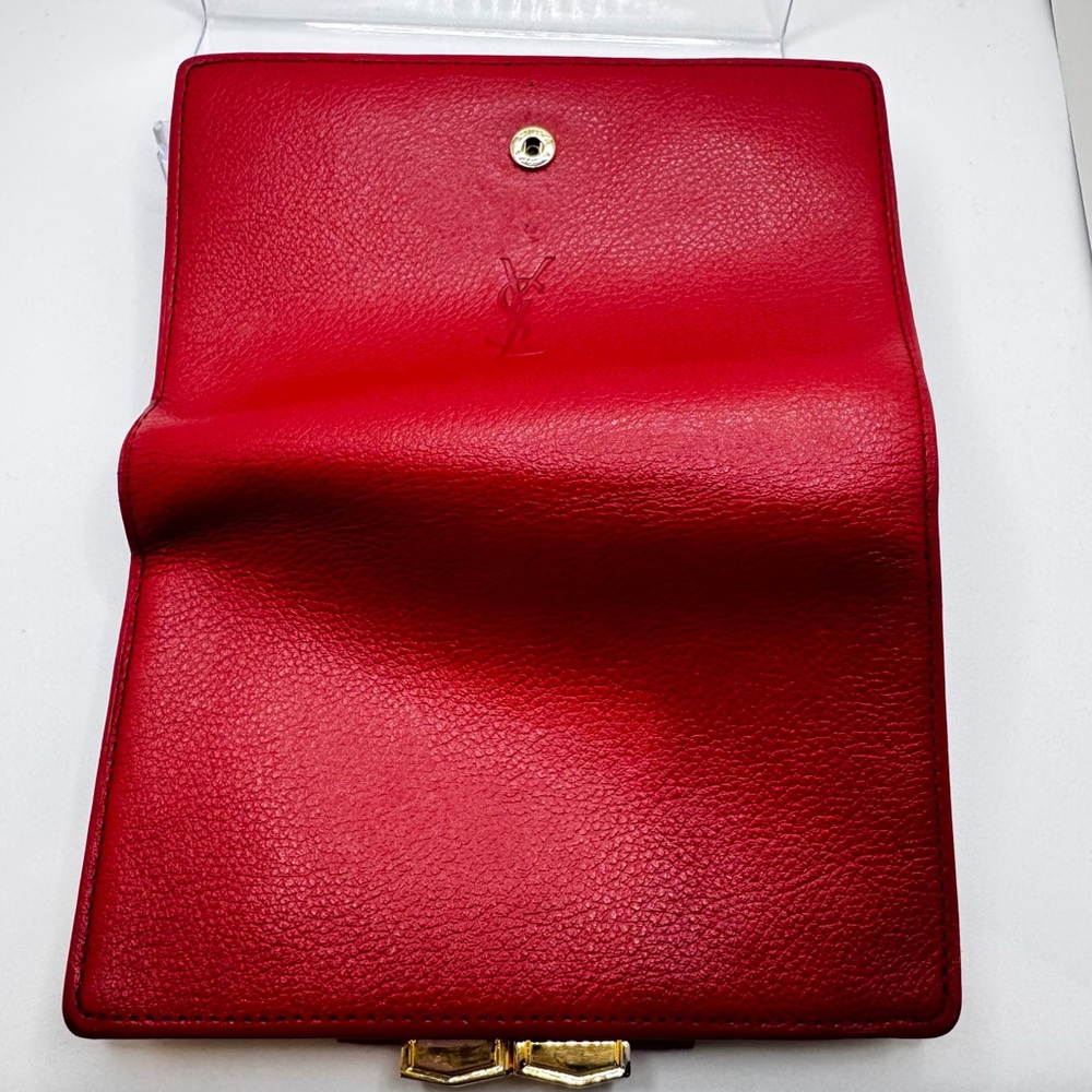 YSL - Saint Laurent- soft leather bright Pink kiss lock wallet - Picture 6 of 16